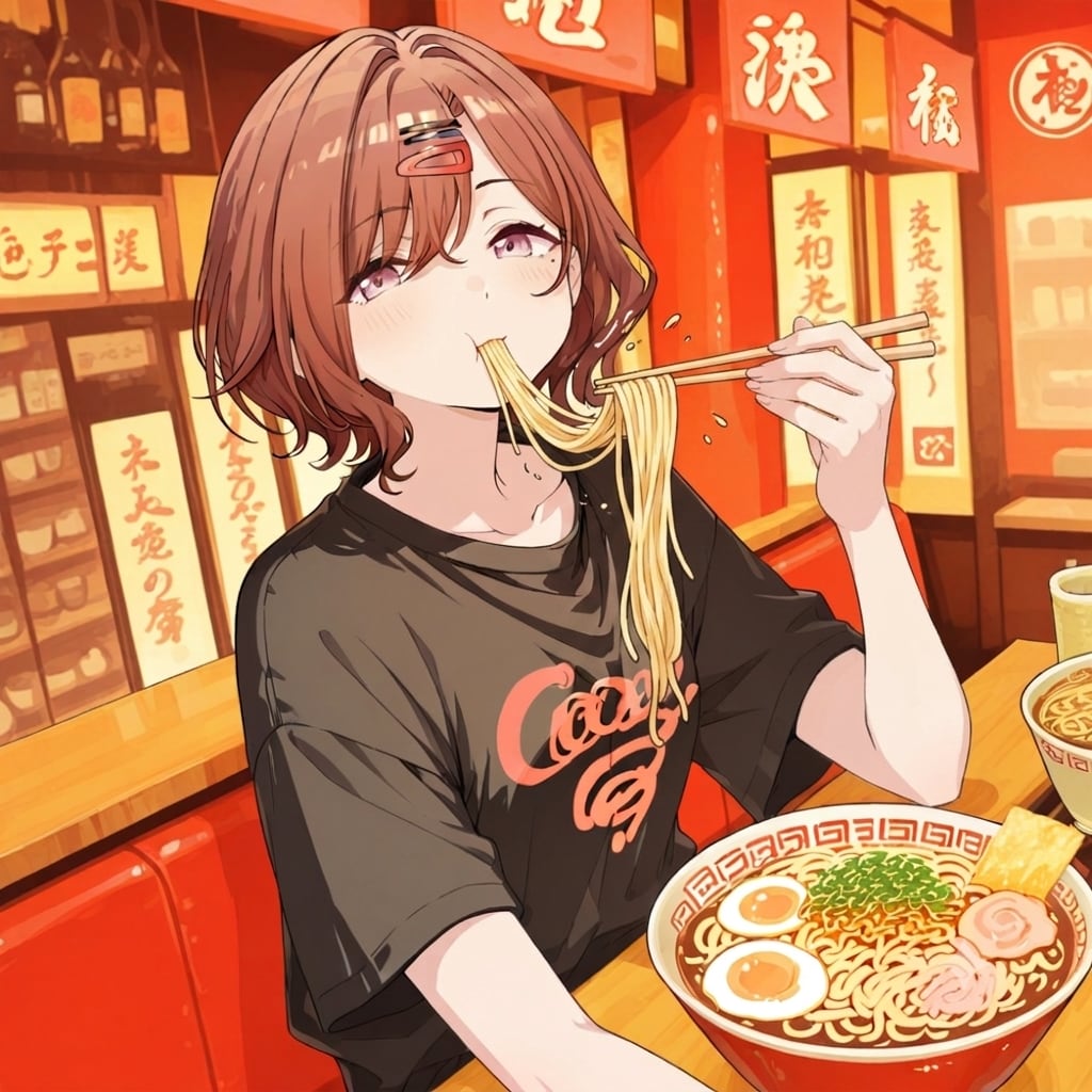 進化したねえ。ラーメン食べるの。