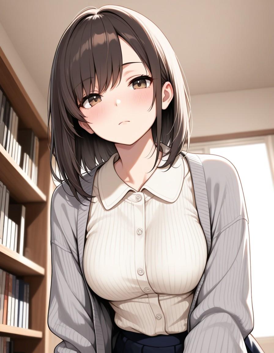 図書館で自習中に | の人気AIイラスト・グラビア