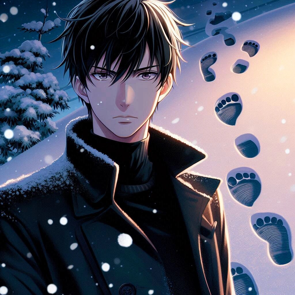 足跡と黒髪短髪男性…！その1(10枚)