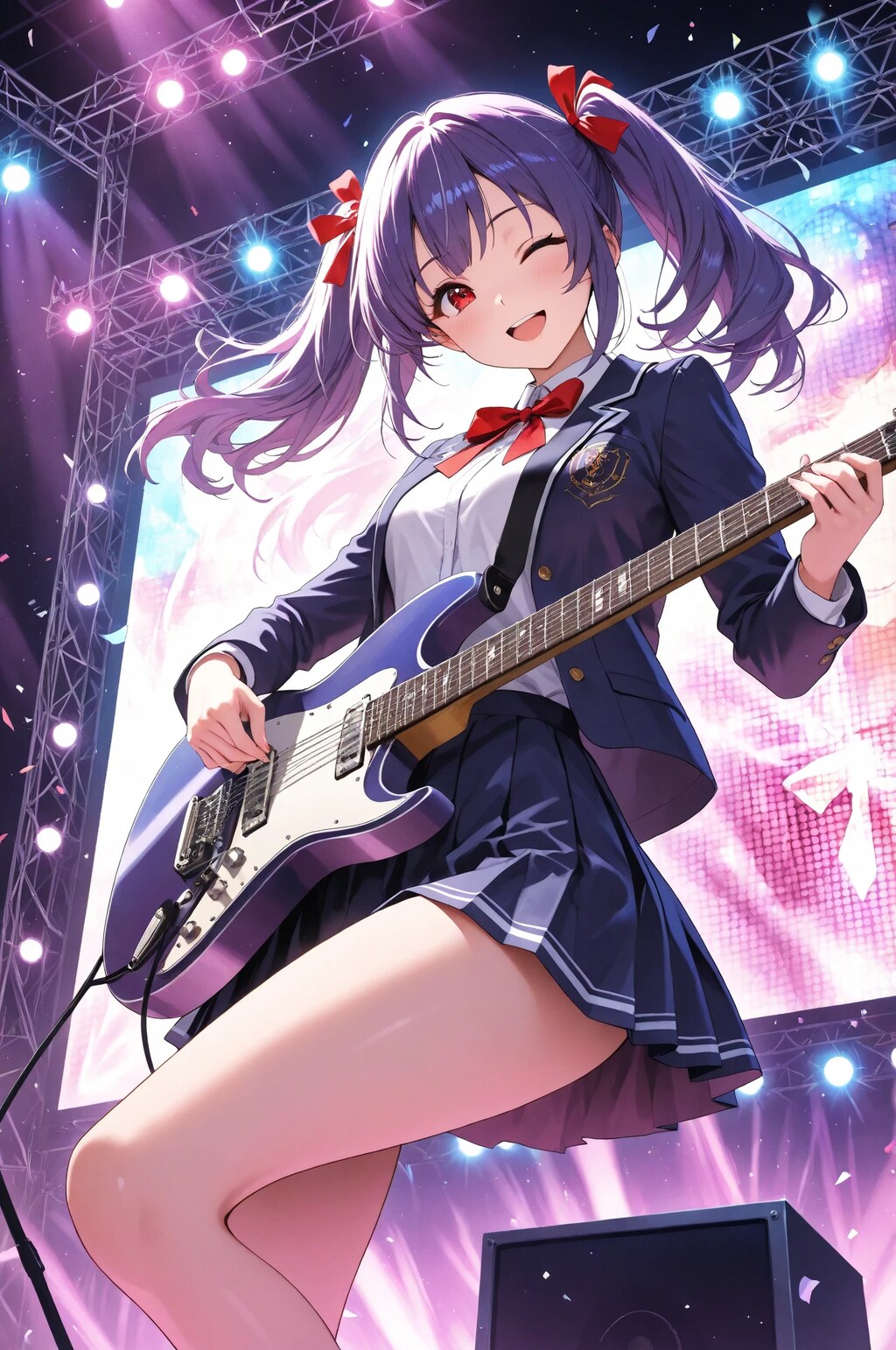 ギター演奏の梨子♪