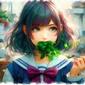 野菜を食べる少女 6枚目