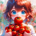 野菜を食べる少女 3枚目