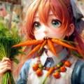 野菜を食べる少女 5枚目