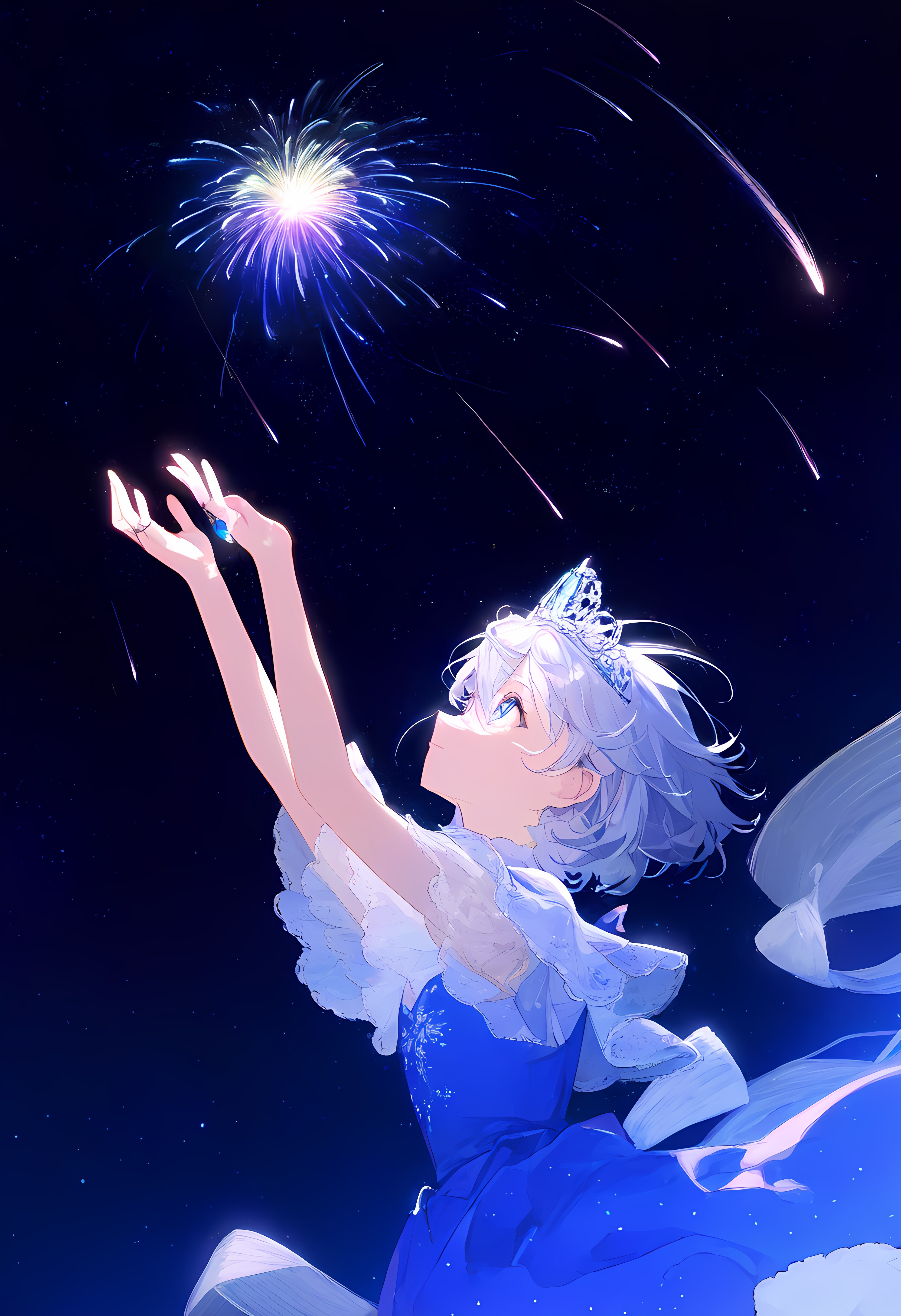 上げた花火とともに