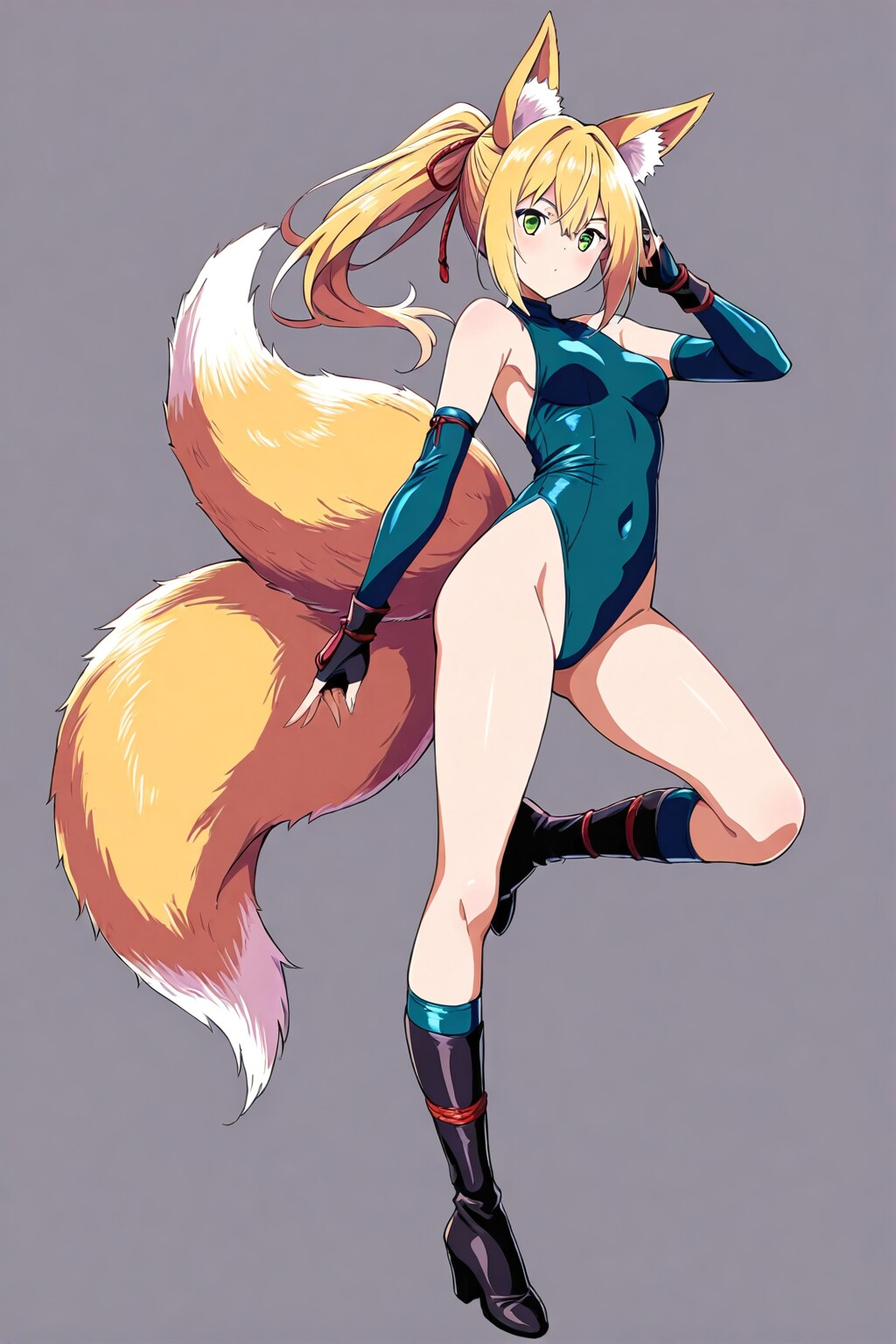 レオタードなキツネ娘くノ一