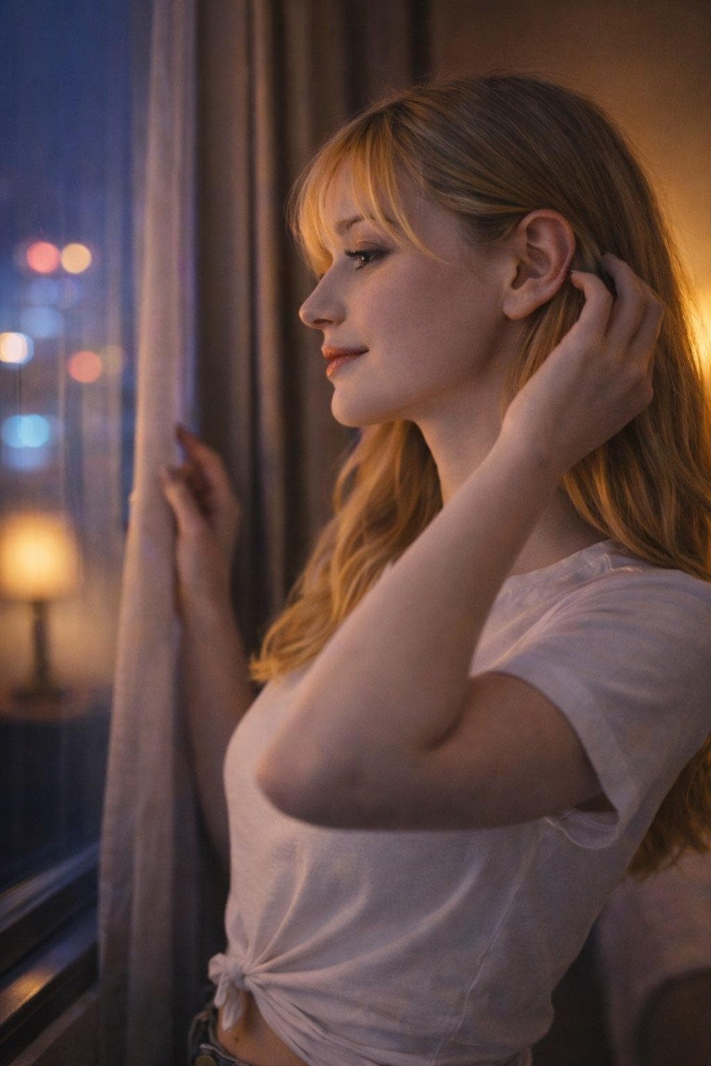 アメリカンダイナーのウェイトレス（夜）