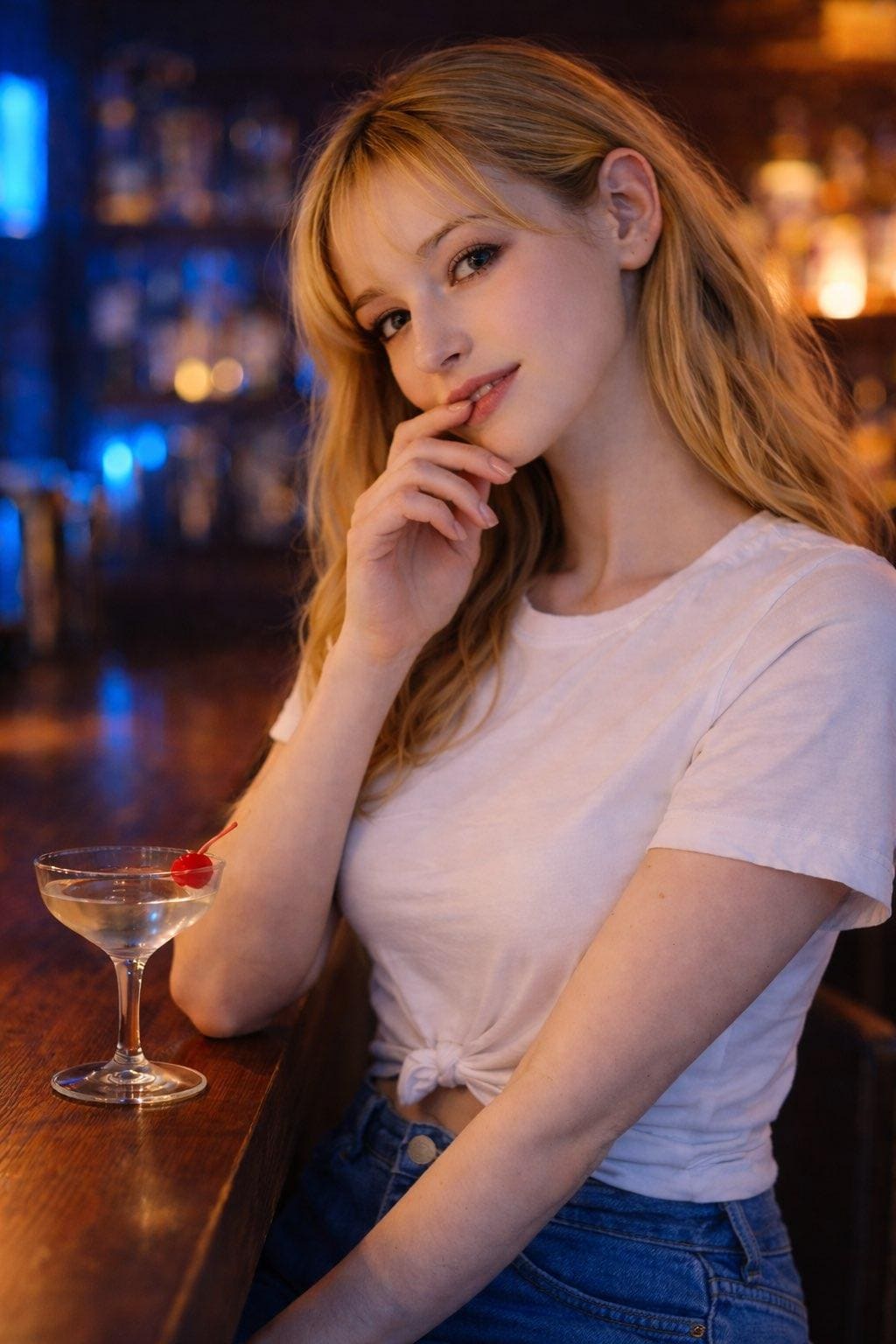 アメリカンダイナーのウェイトレス（夜）