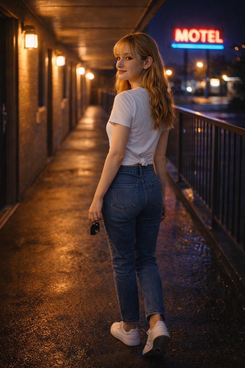 アメリカンダイナーのウェイトレス（夜）