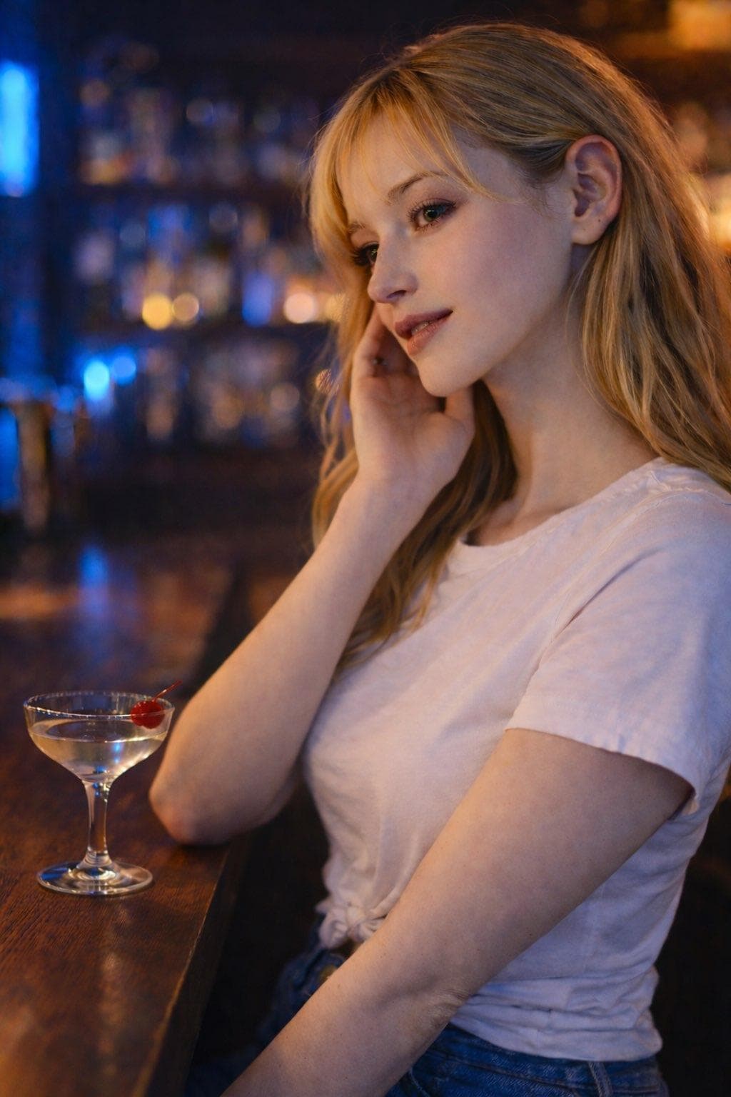 アメリカンダイナーのウェイトレス（夜）