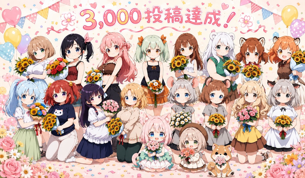 3,000投稿達成！