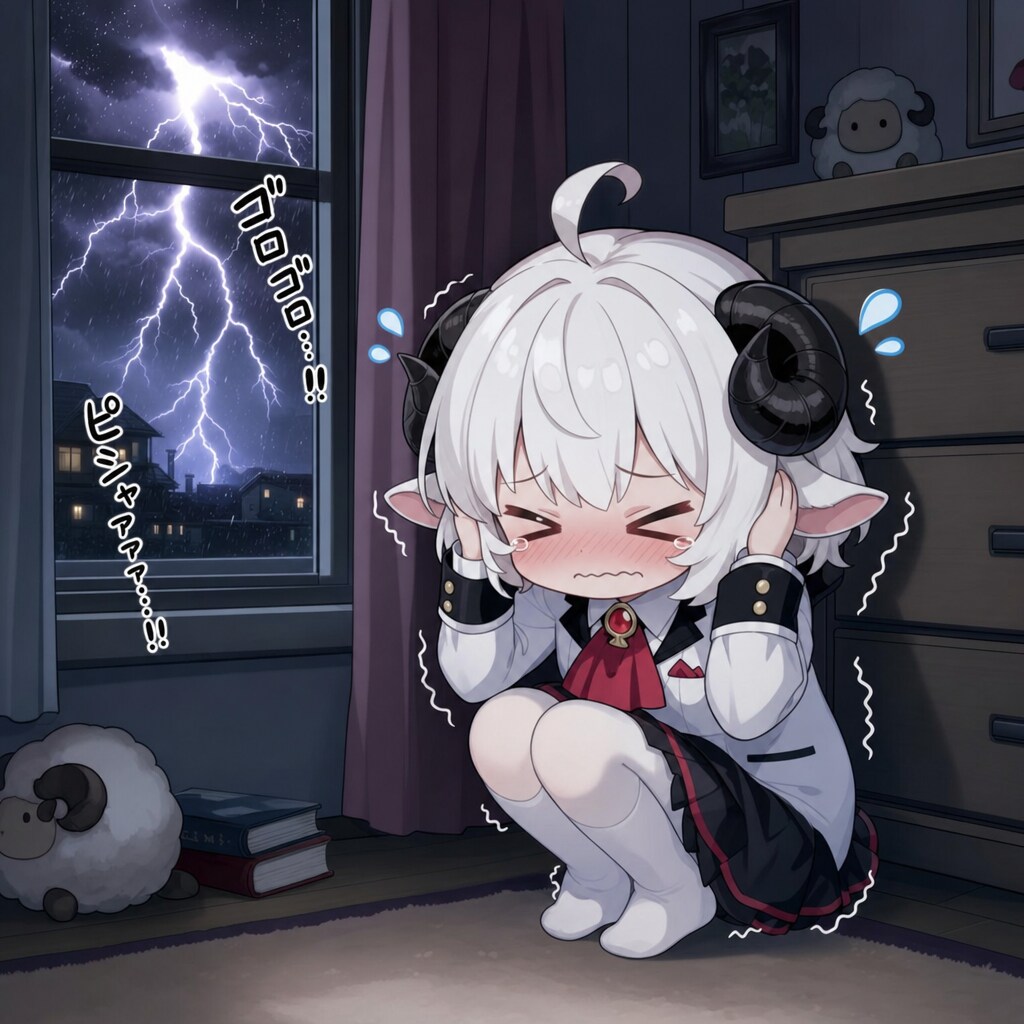 雷が苦手なメイちゃん‼️