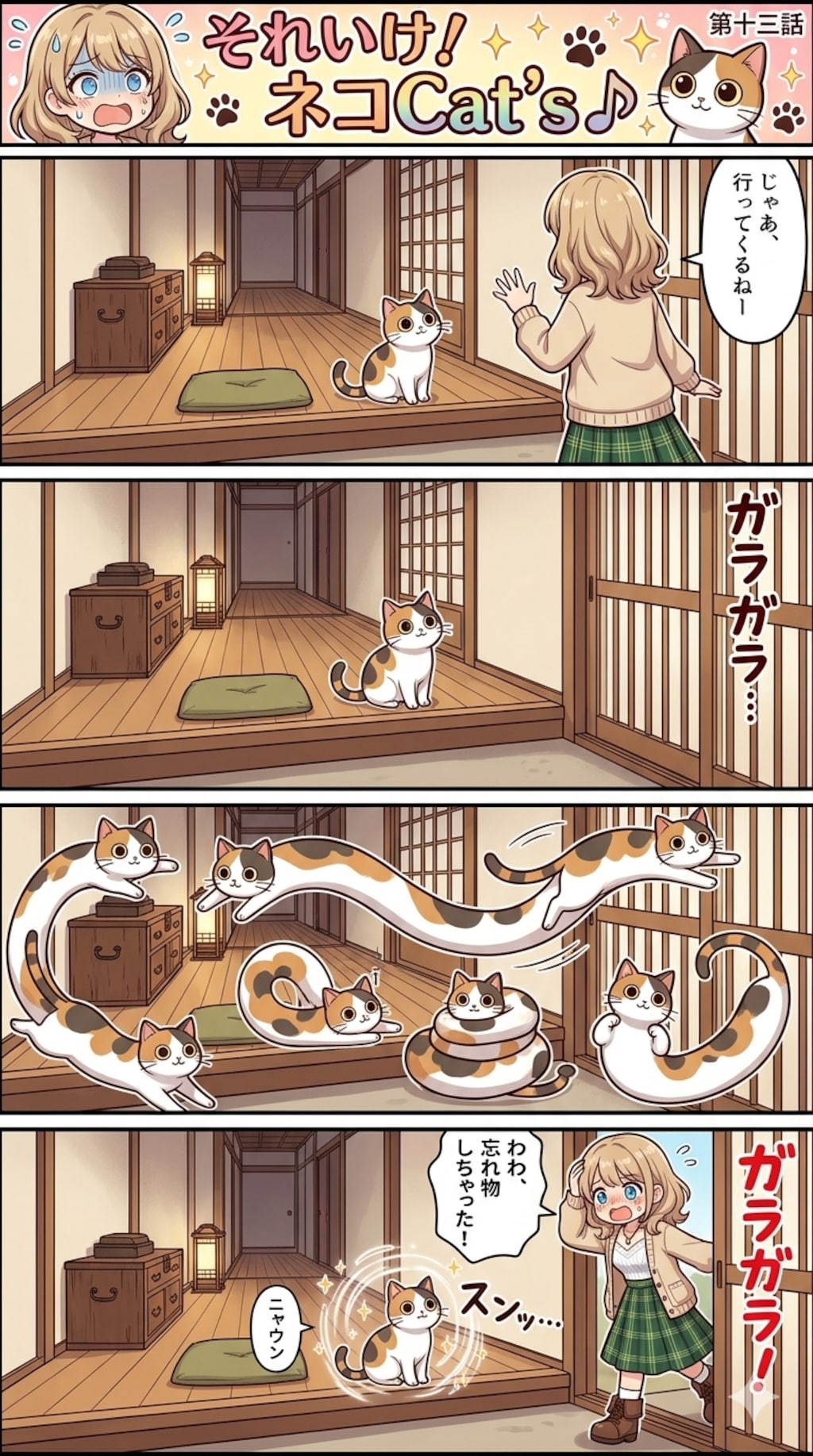 【13話】それいけ！ネコCat's♪(４コマ漫画)
