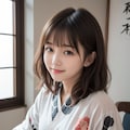 手紙を書く着物の女性 2枚目