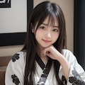 手紙を書く着物の女性 12枚目