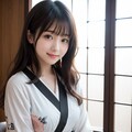 手紙を書く着物の女性 9枚目