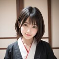 手紙を書く着物の女性 6枚目