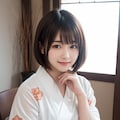 手紙を書く着物の女性 4枚目