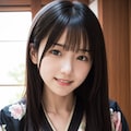 手紙を書く着物の女性 3枚目