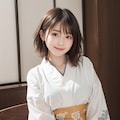 手紙を書く着物の女性 10枚目