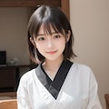 手紙を書く着物の女性 7枚目