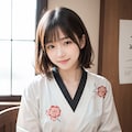 手紙を書く着物の女性 8枚目