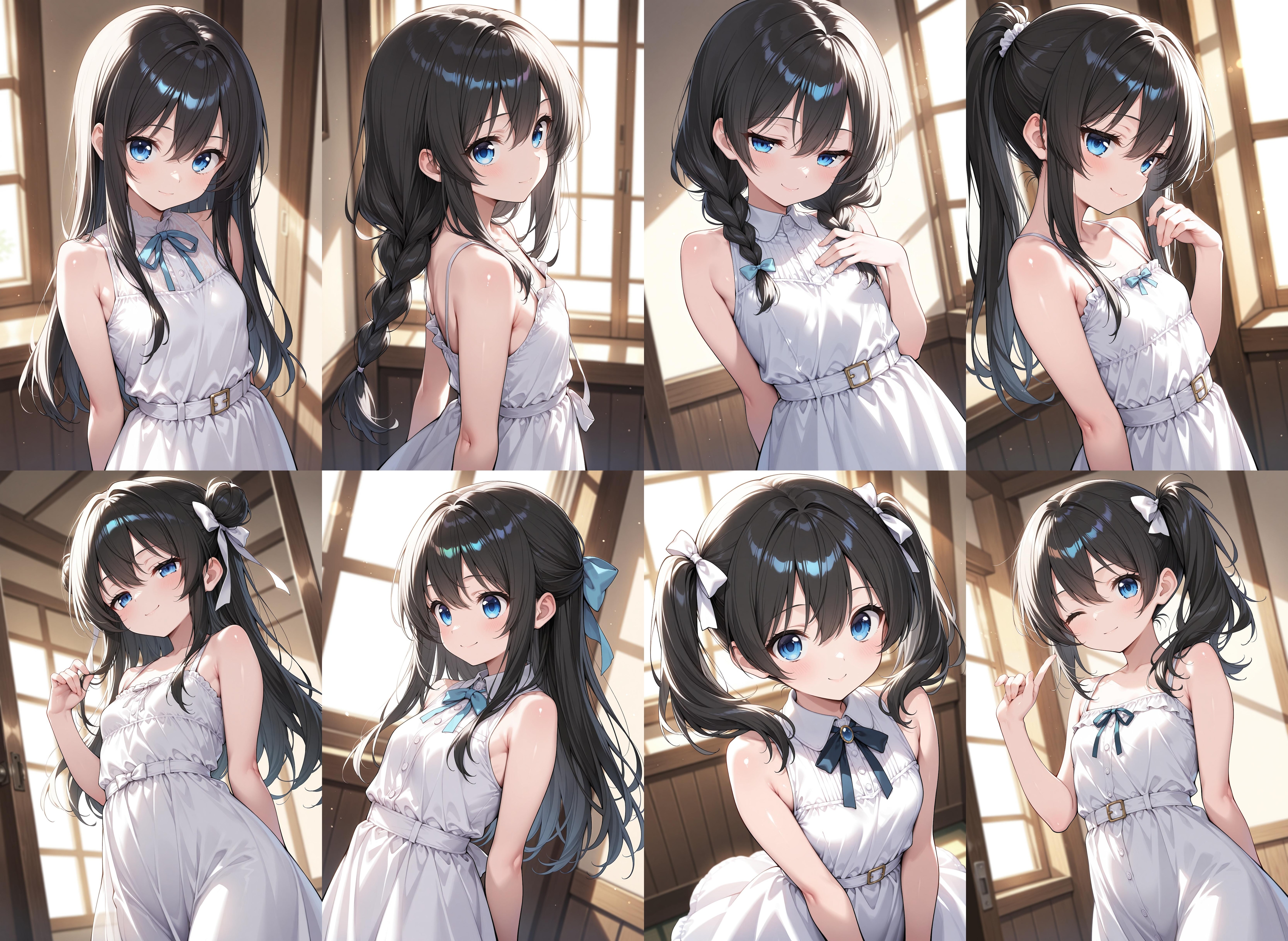 黒髪お嬢様・髪型いろいろ