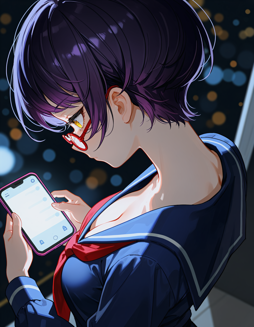 スマホを弄っている彼女