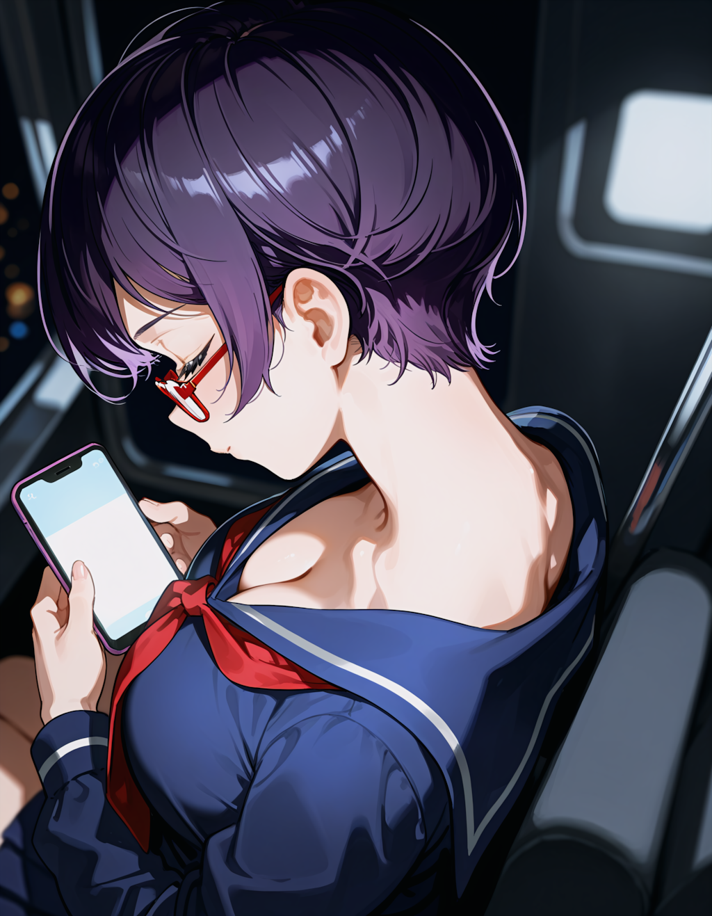 スマホを弄っている彼女