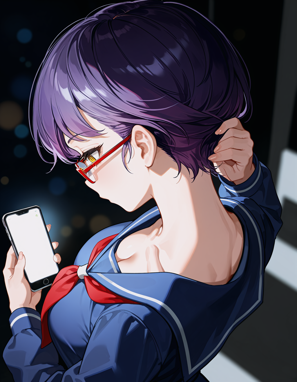 スマホを弄っている彼女