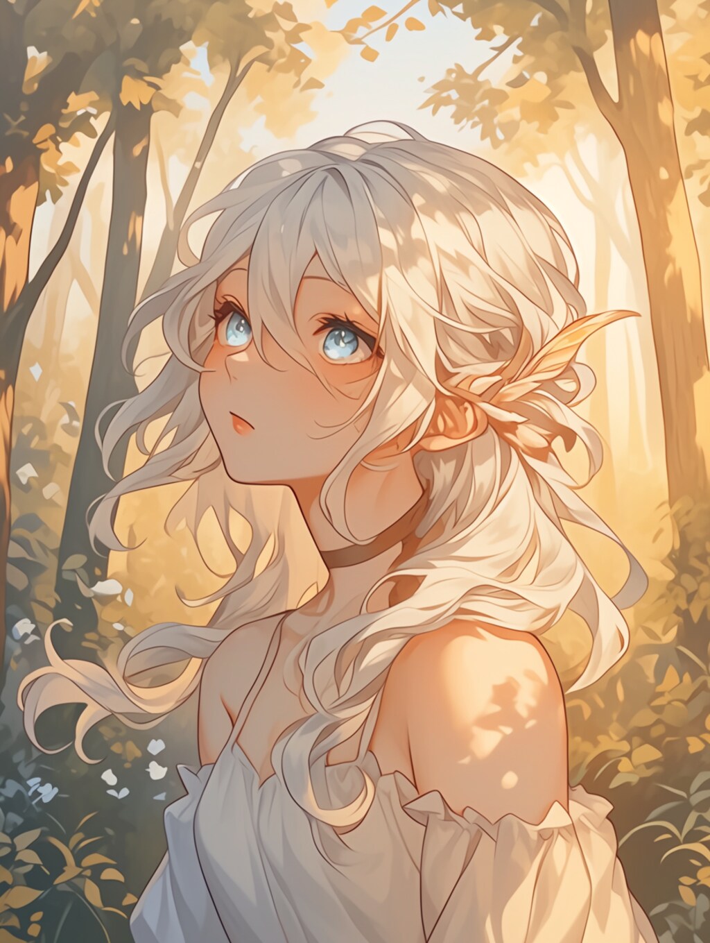 森の中のエルフ。