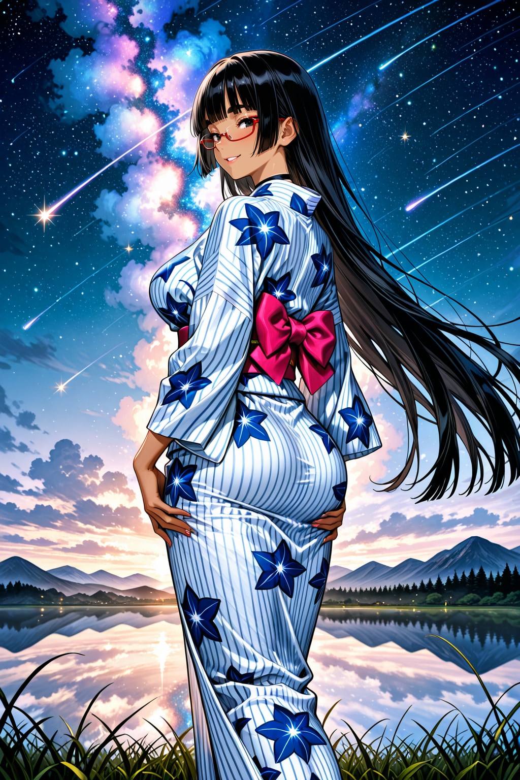 星空と浴衣