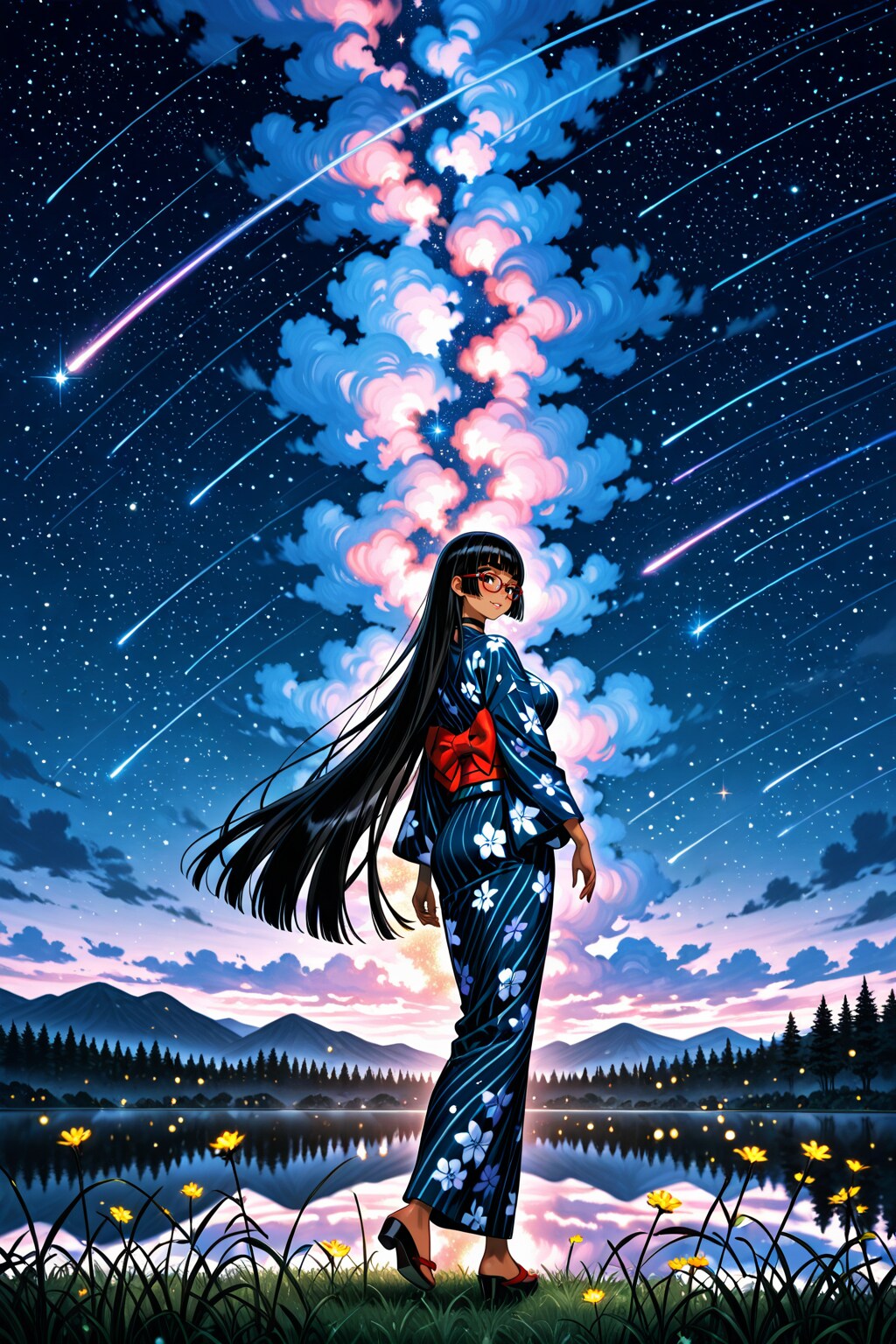 星空と浴衣