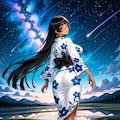 星空と浴衣 10枚目