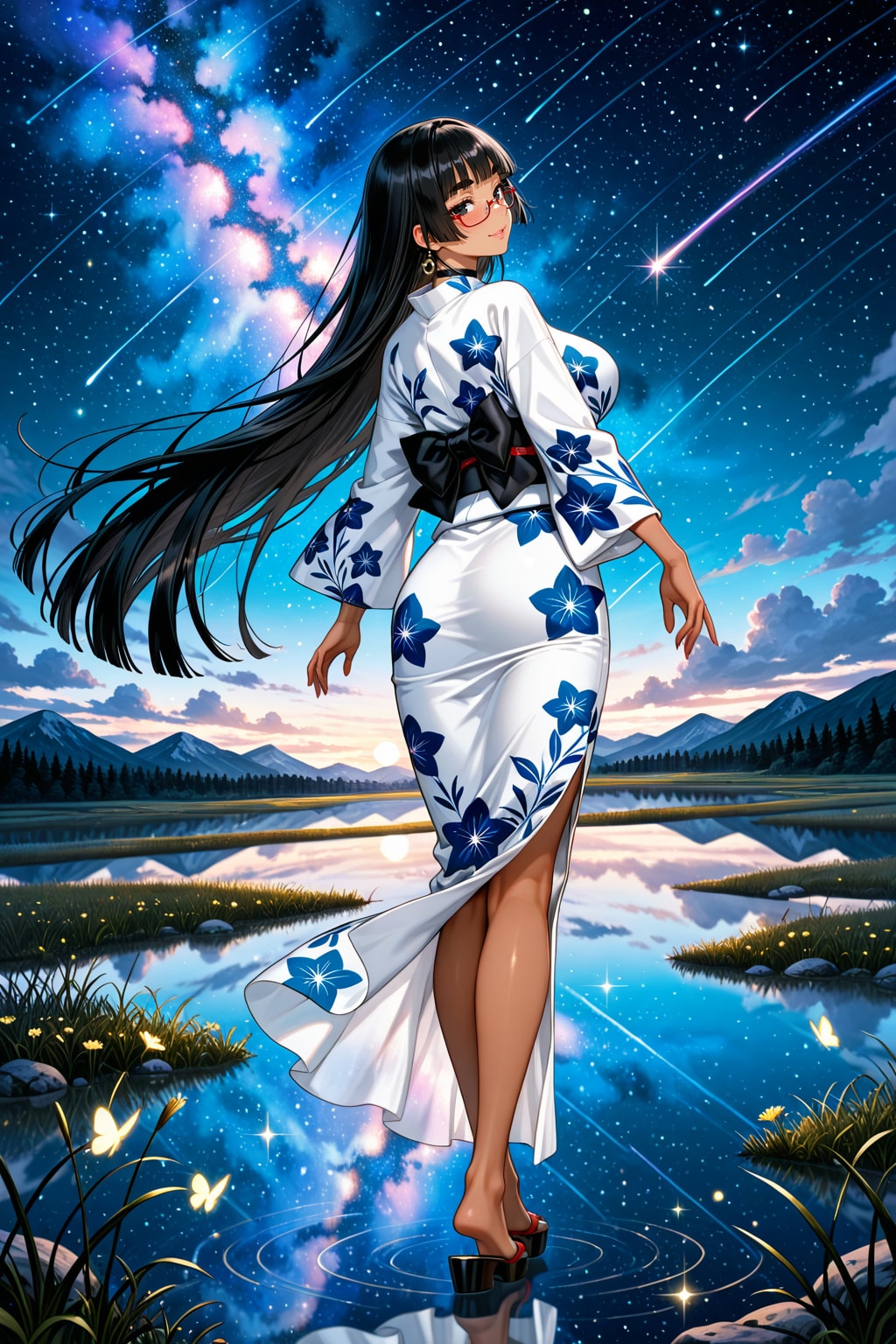 星空と浴衣