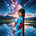 星空と浴衣 3枚目