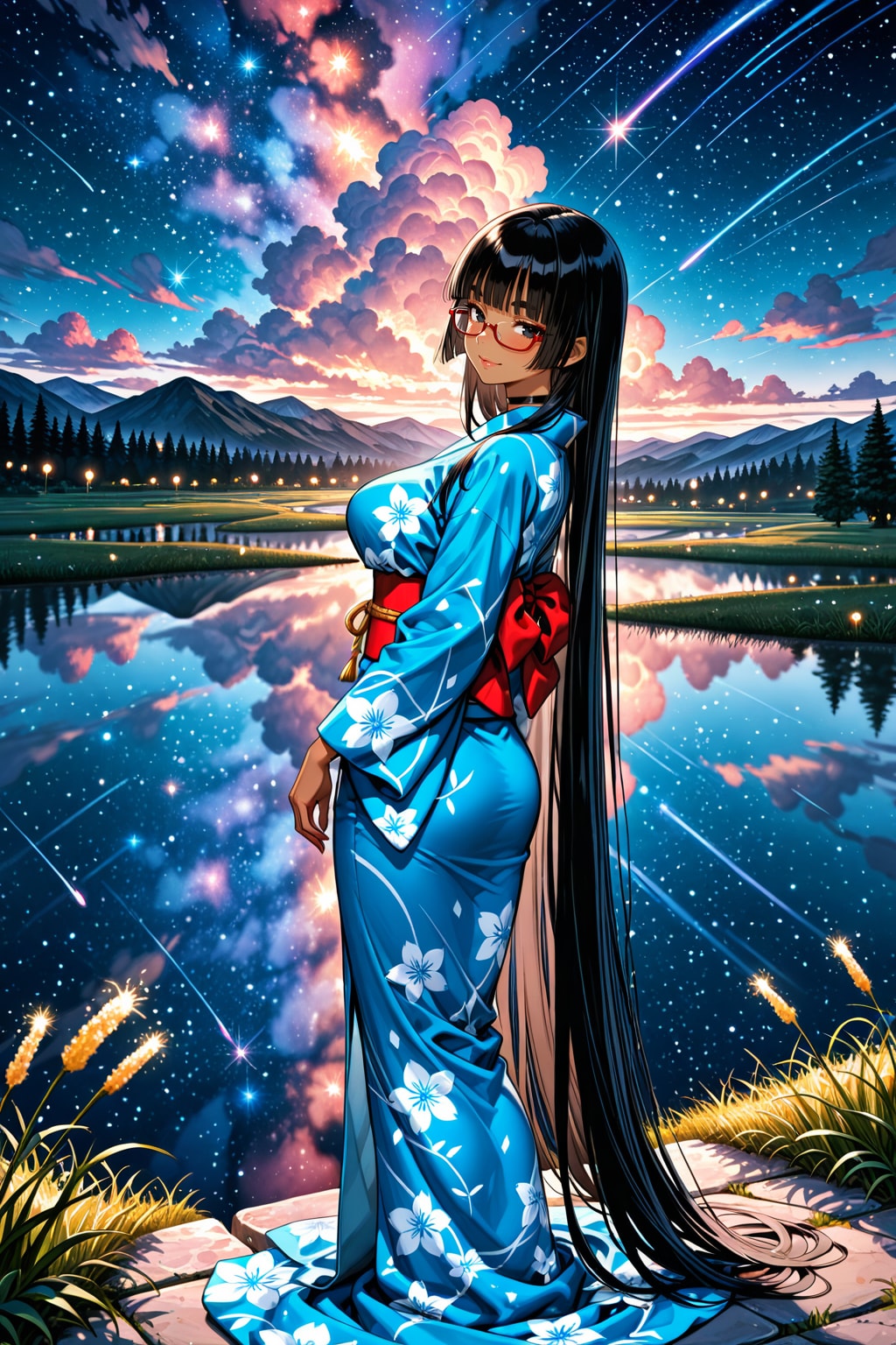 星空と浴衣