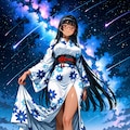 星空と浴衣 6枚目