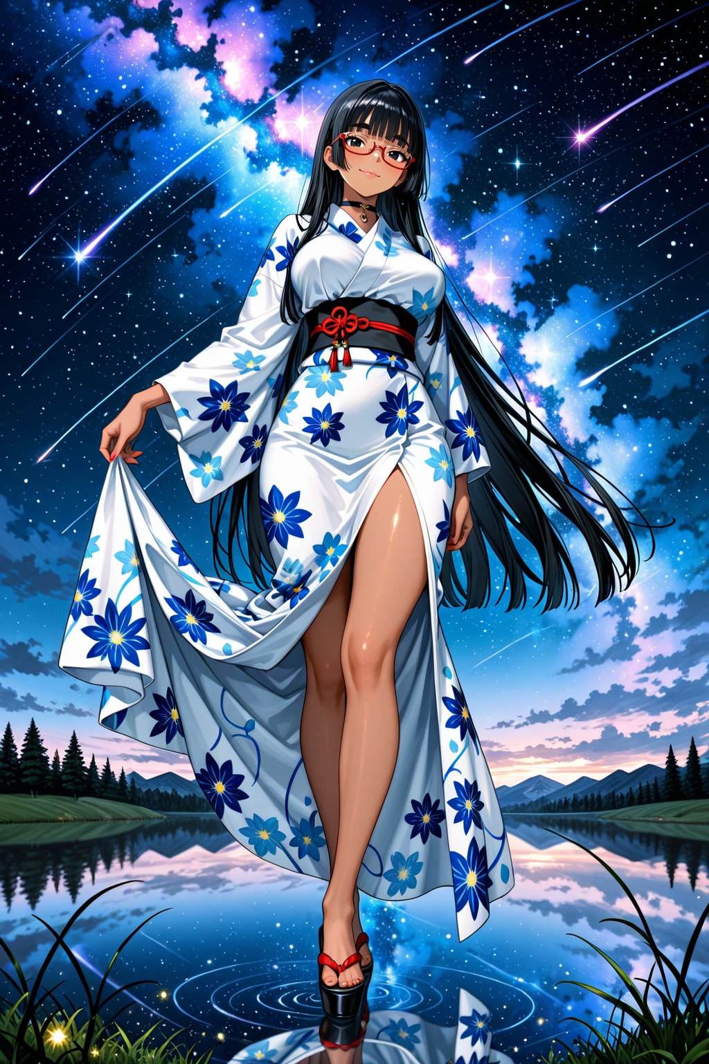 星空と浴衣