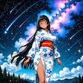 星空と浴衣 8枚目