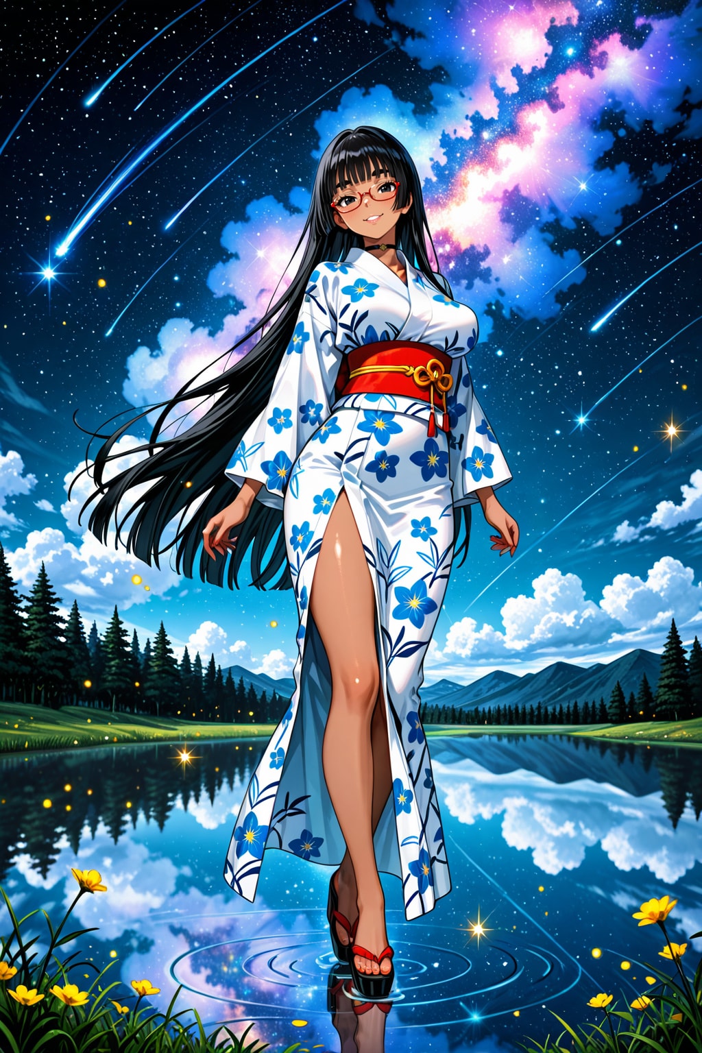 星空と浴衣