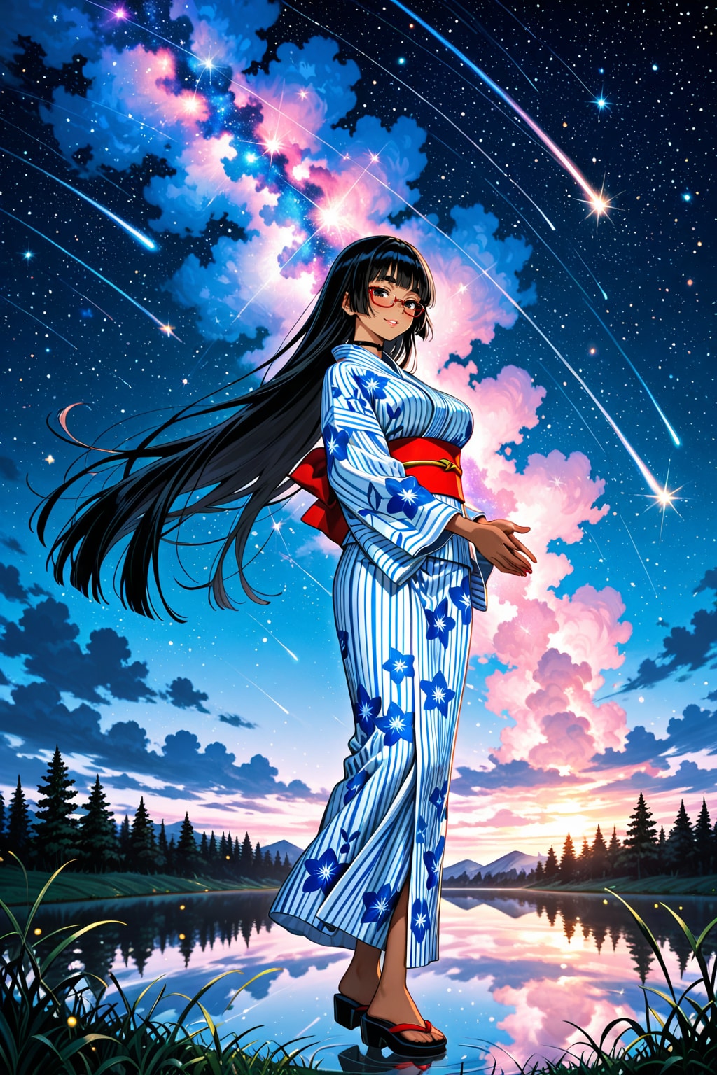 星空と浴衣
