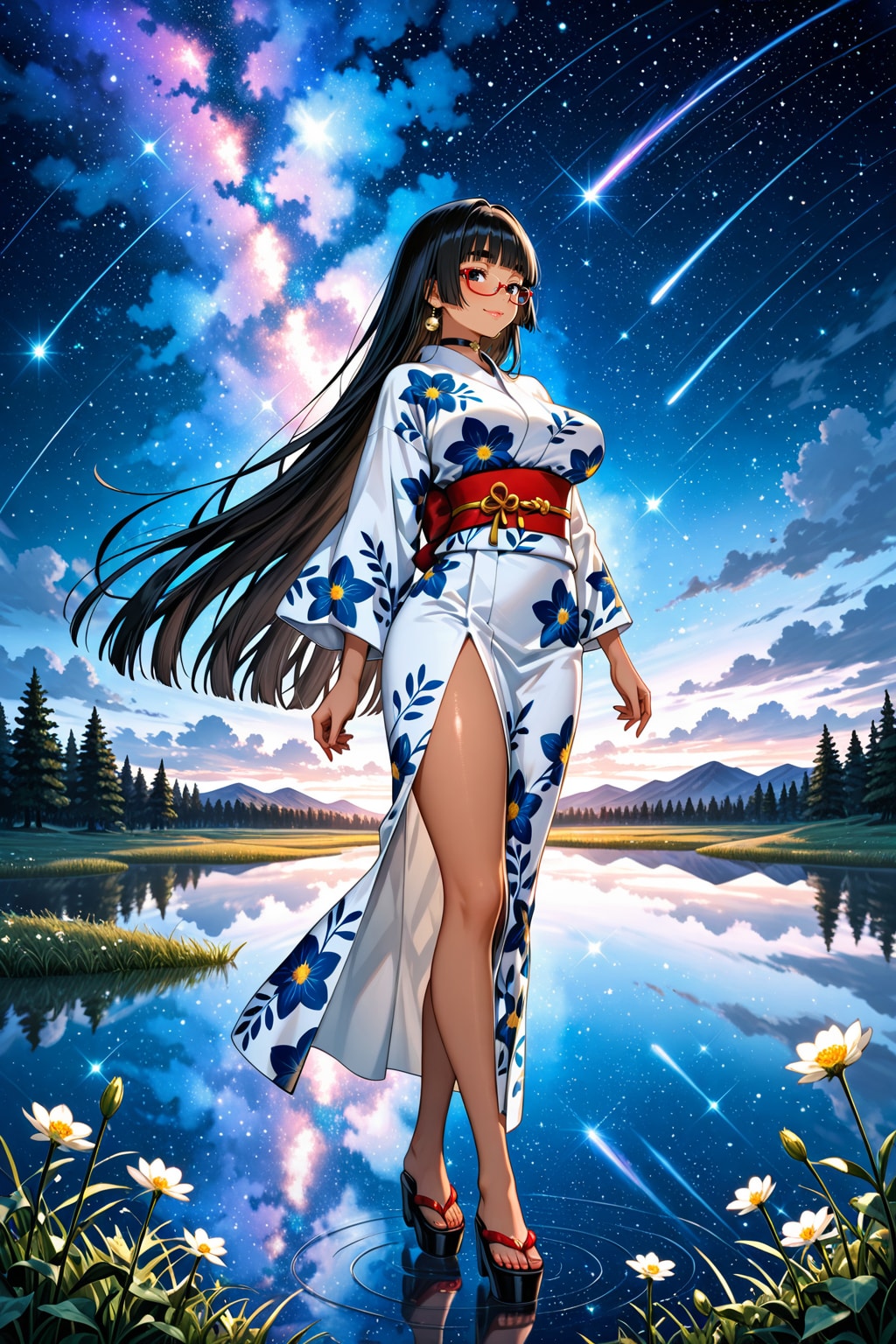 星空と浴衣