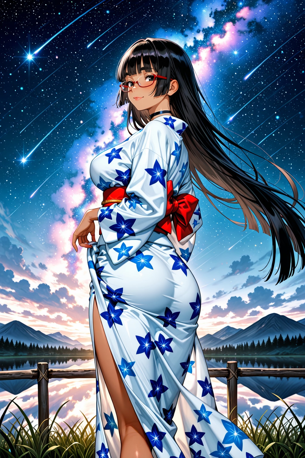 星空と浴衣
