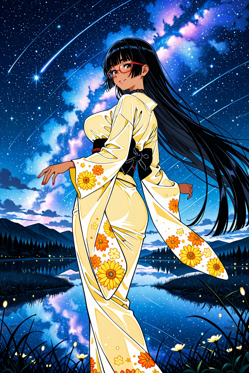 星空と浴衣