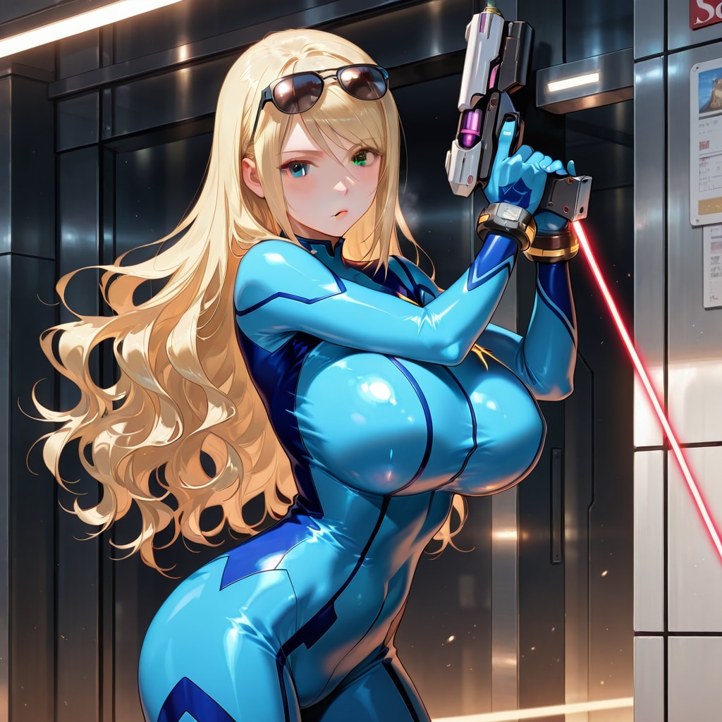 なつみちゃんのゲーアニパロディー　～ゼロスーツサムスコスプレ～