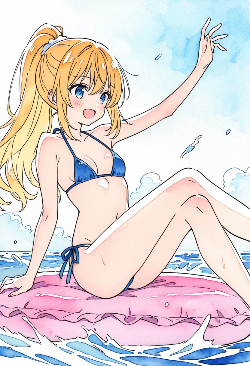 浮き輪とビキニ