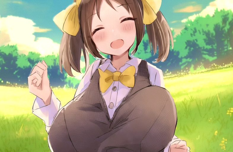 乳揺れ少女（8枚　> ボタンを連打するとアニメーションっぽくなります！）