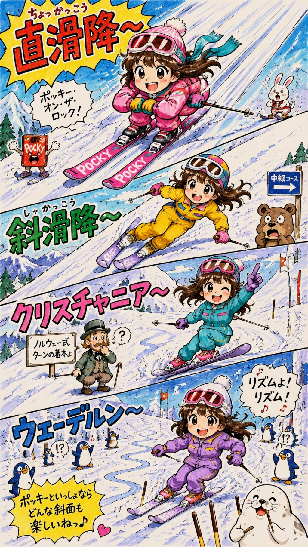 ♪直滑降～ 斜滑降～ クリスチャニア～ ウエーデルン～お姉やん⛷️