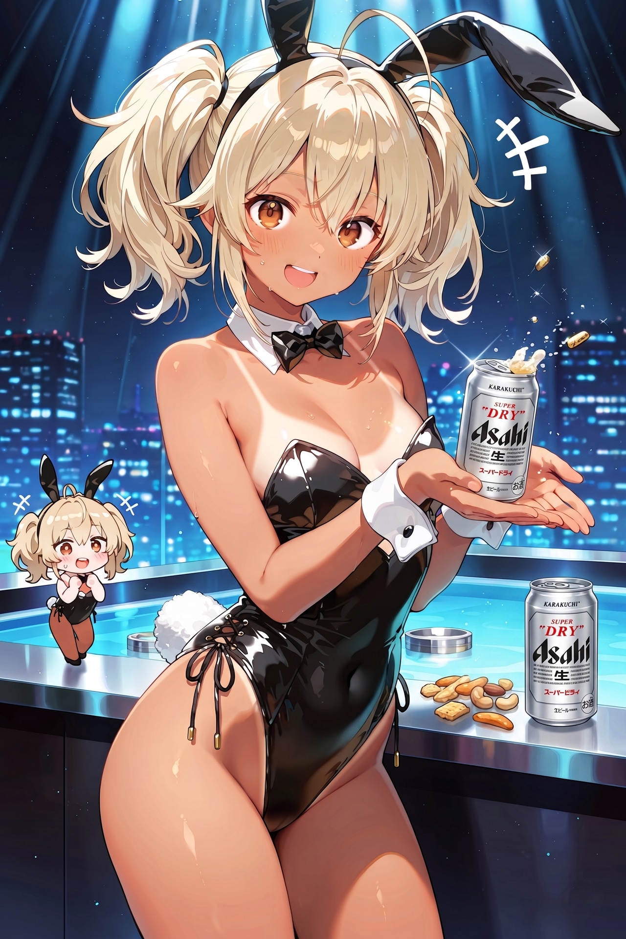 ちびキャラバニーさんとアサヒスーパードライ Z615