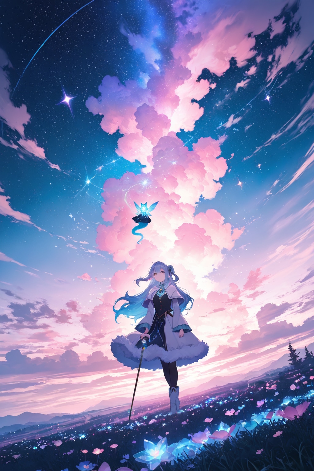 魔法使いと夜空 | の人気AIイラスト・グラビア